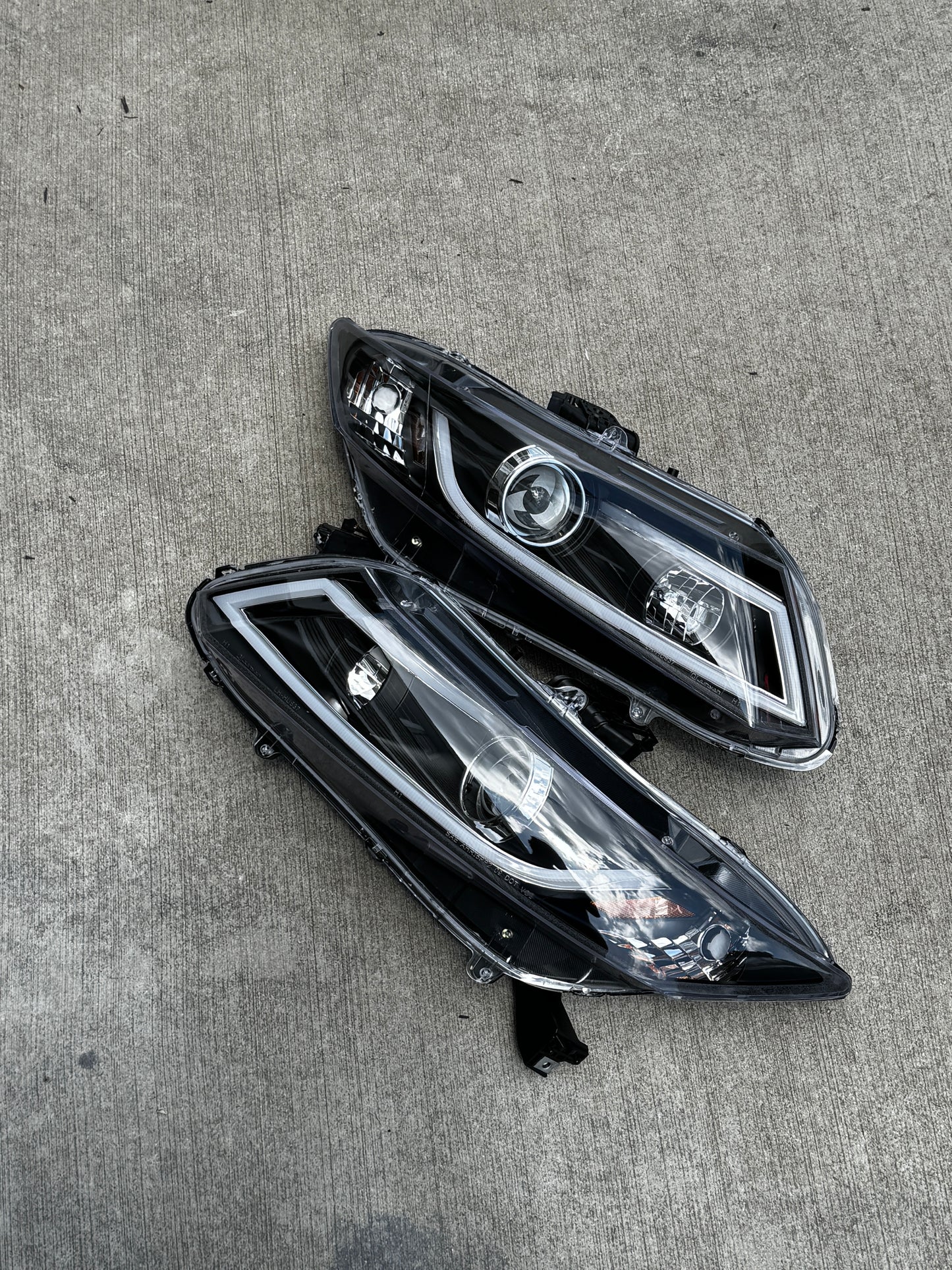 2012-2015 Honda Civic 2/4Dr Projector Headlights LED Strip Headlamps RGB