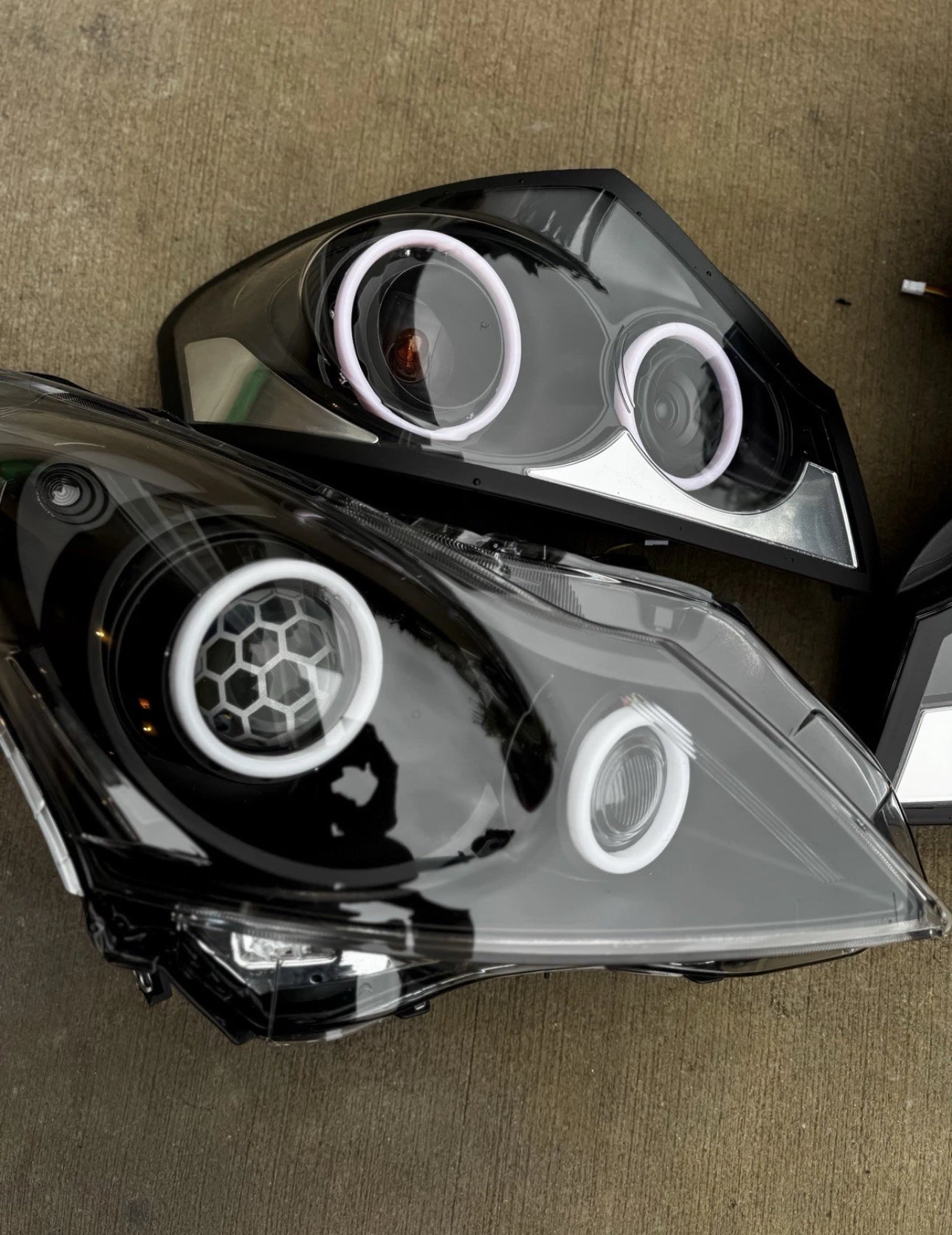 2010-2013 G37 / 11-12 G25 Sedan Black Projector Halo Headlights + Tail lights