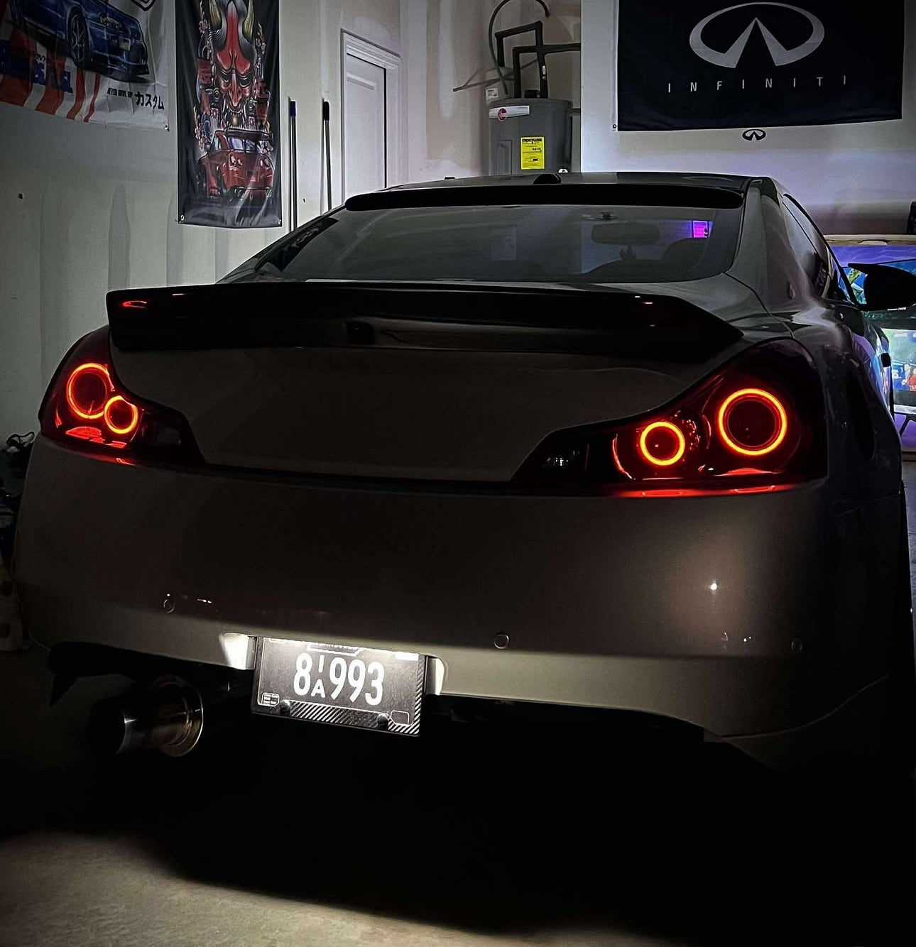 Infiniti G37 Coupe Halo tail light 07-16 G37 CV36 OEM Lights Black