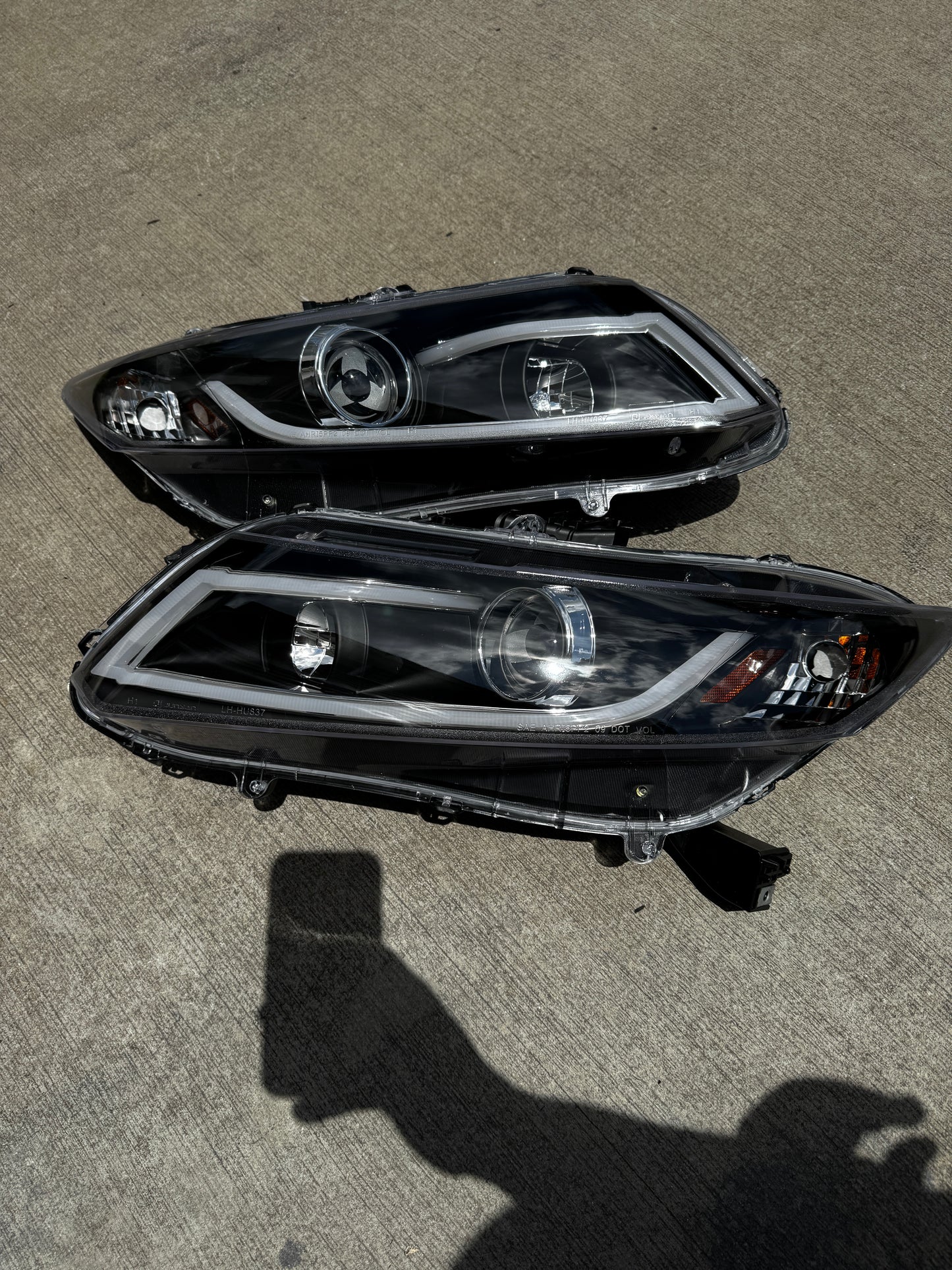 2012-2015 Honda Civic 2/4Dr Projector Headlights LED Strip Headlamps RGB