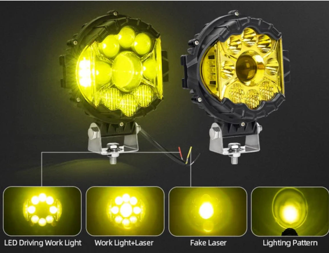 7 Inch Work Light 90W Yellow LED Pods for SUV Off-Road