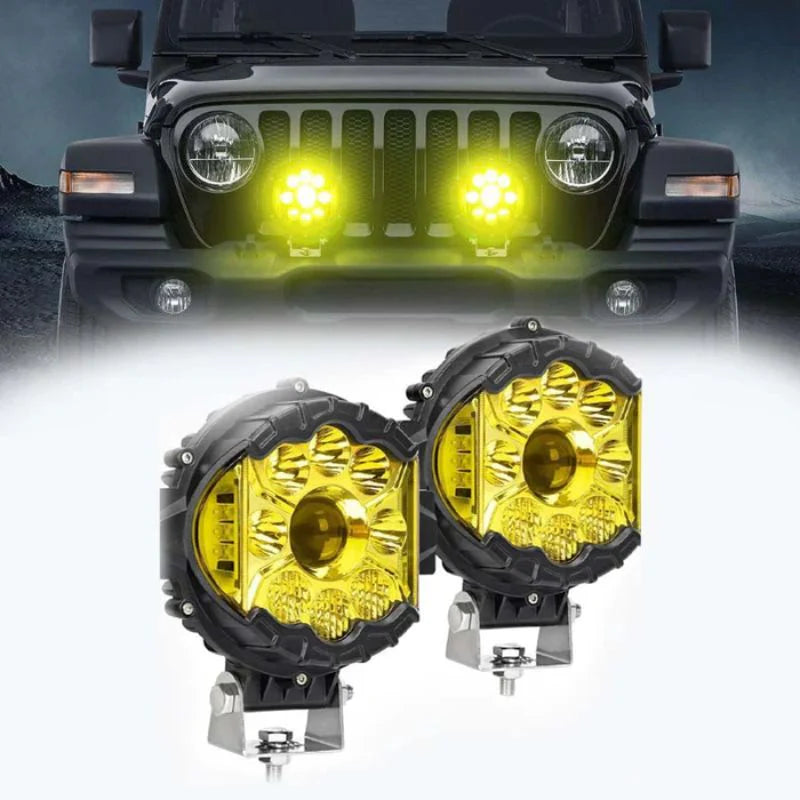 7 Inch Work Light 90W Yellow LED Pods for SUV Off-Road