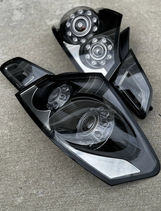 Infiniti G37 V36 G35 Q40 06-14 4dr Sedan Clear Tail Lights Black Housings