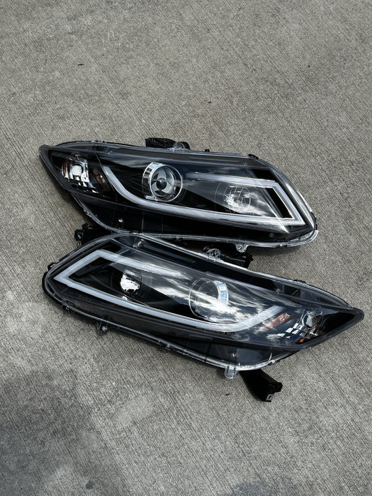 2012-2015 Honda Civic 2/4Dr Projector Headlights LED Strip Headlamps RGB