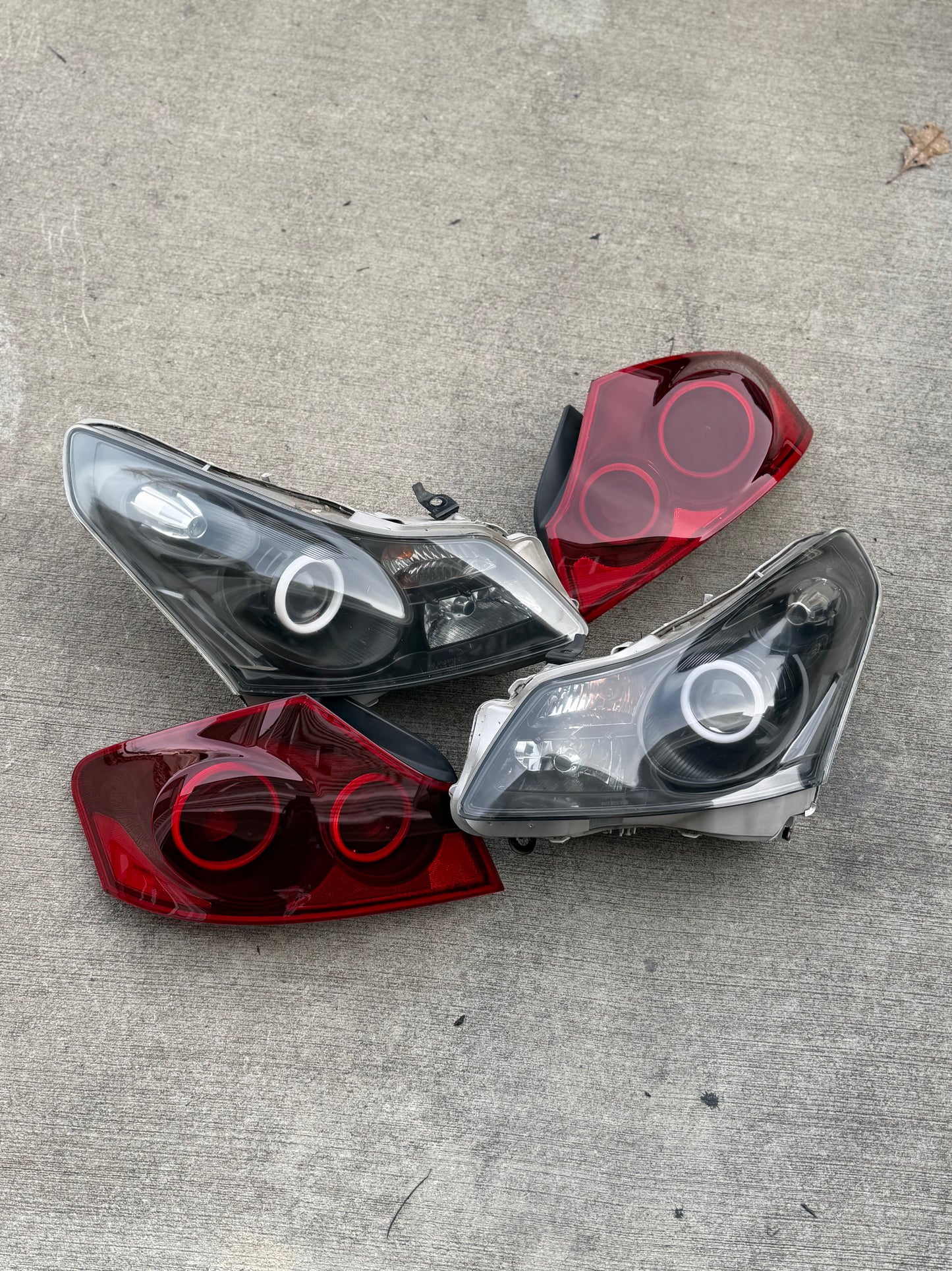 G35 halo headlights and halo tail light bundle