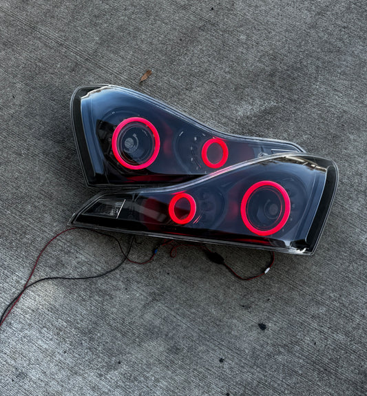 G37 Coupe Clear Halo Tail Lights
