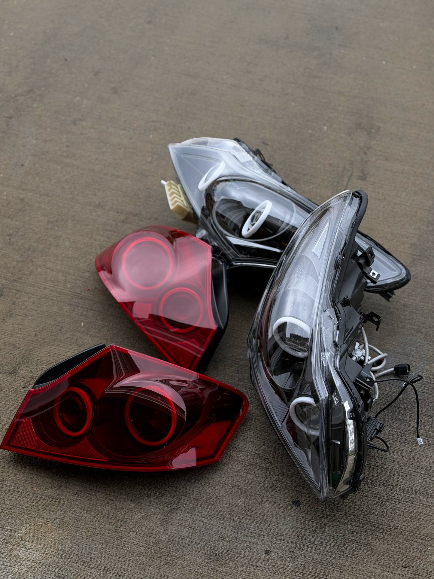 2010-2013 G37 / 11-12 G25 Sedan Black Projector Halo Headlights Tail lights