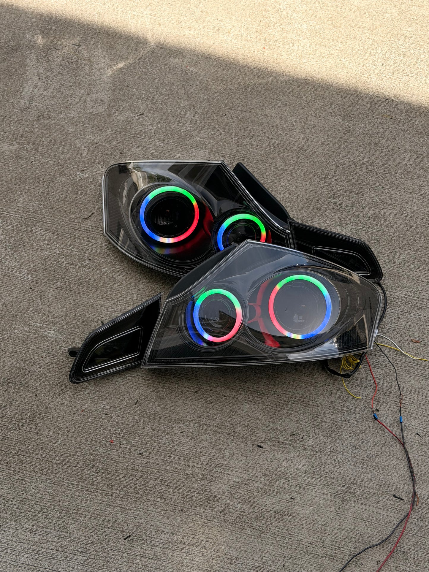 Infiniti G37 V36 G35 Q40 06-14 4dr Sedan Halo Tail Lights with Carbon Fiber RGB