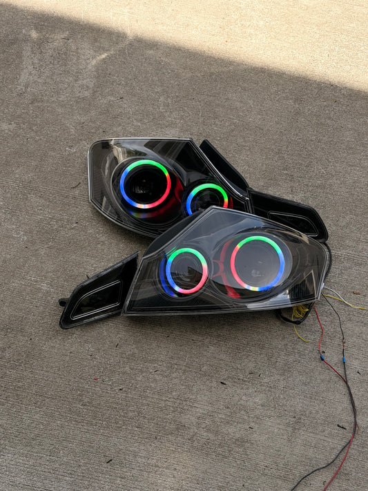 Infiniti G37 V36 G35 Q40 06-14 4dr Sedan Halo Tail Lights with Carbon Fiber RGB