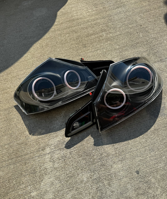 Infiniti G37 V36 G35 Q40 06-14 4dr Sedan Halo Tail Lights with Carbon Fiber