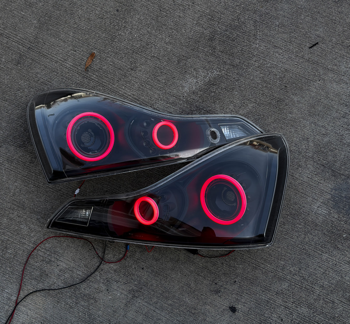 G37 Coupe Clear Halo Tail Lights