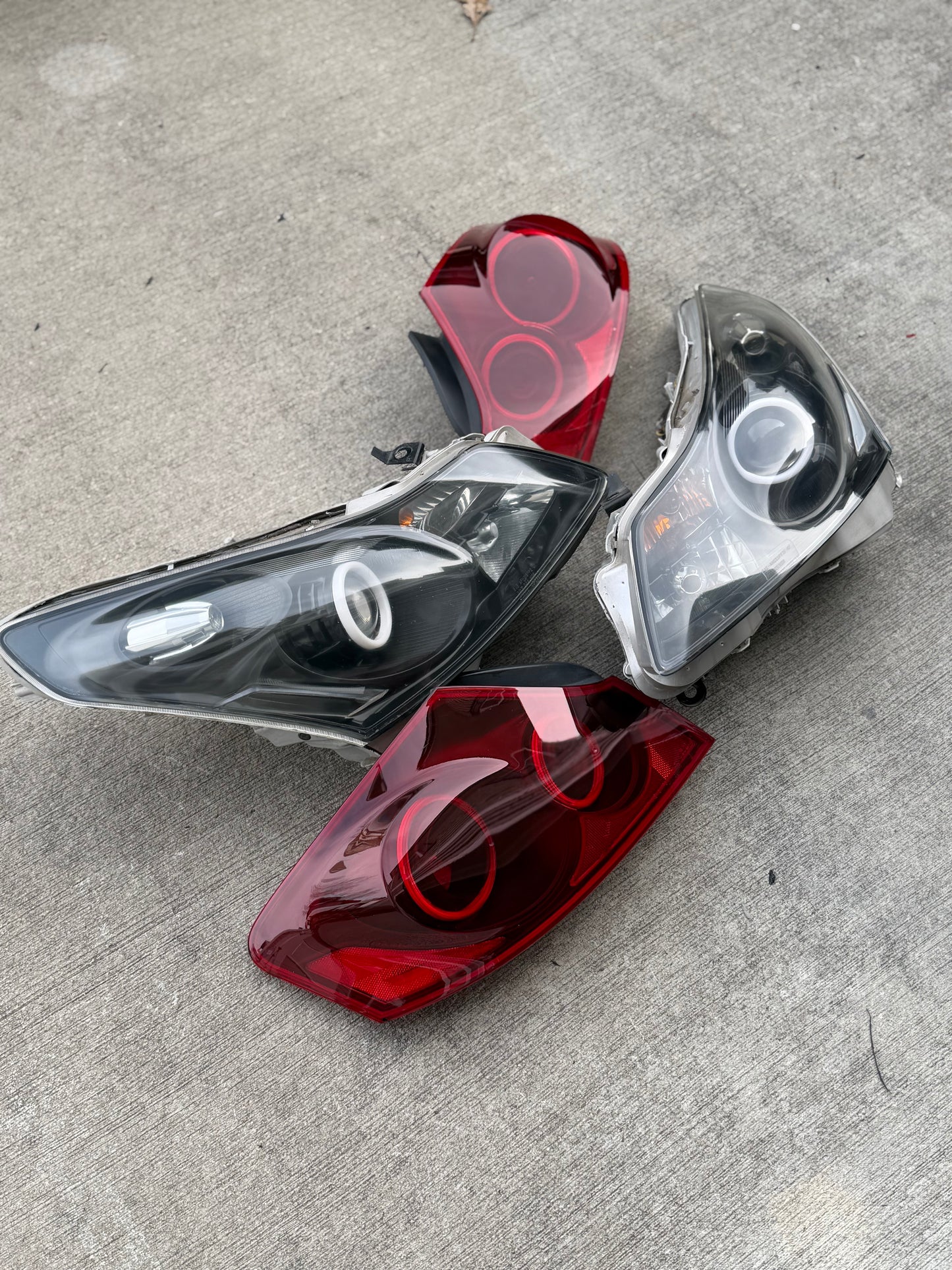 G35 halo headlights and halo tail light bundle