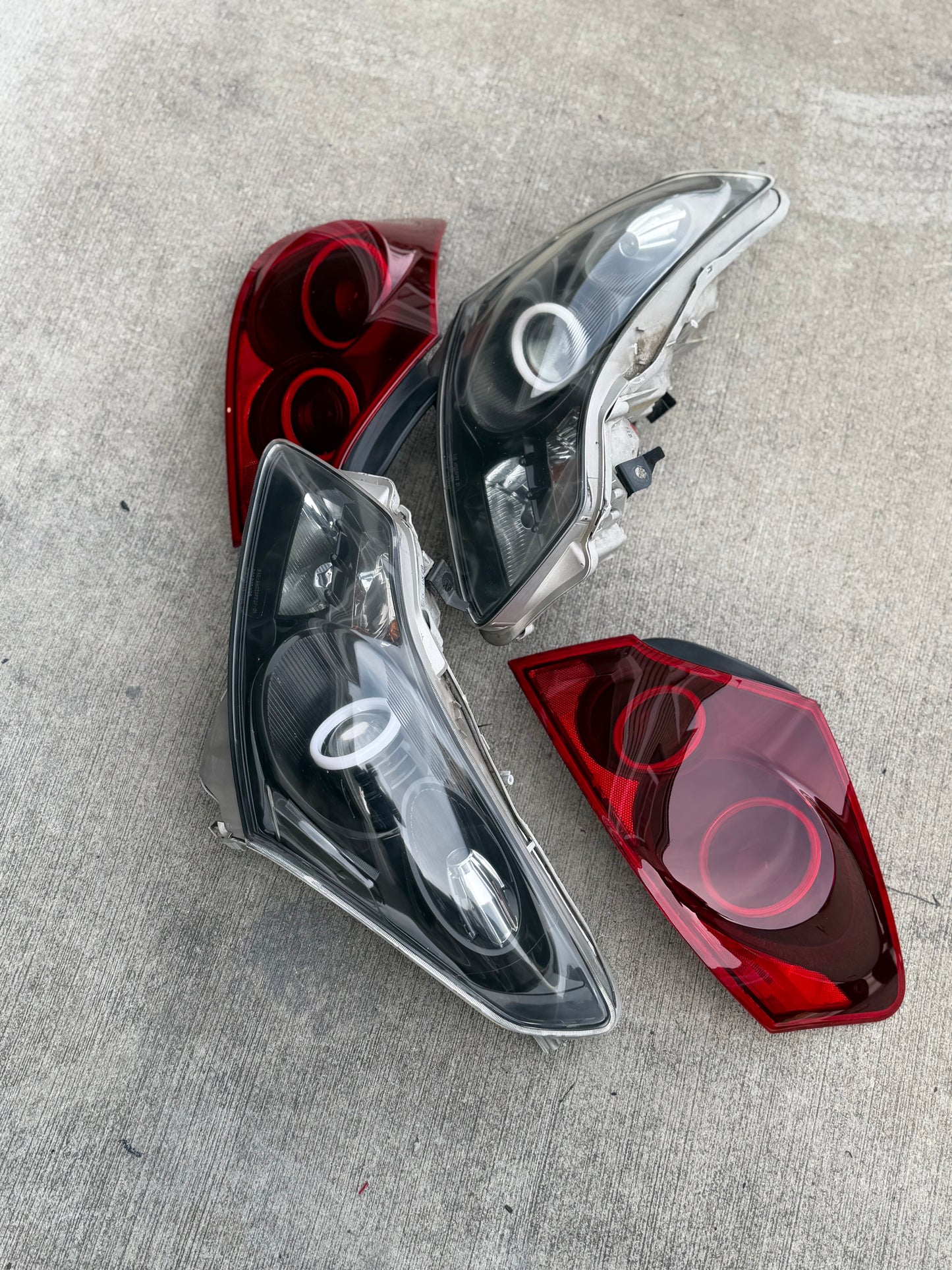 G35 halo headlights and halo tail light bundle
