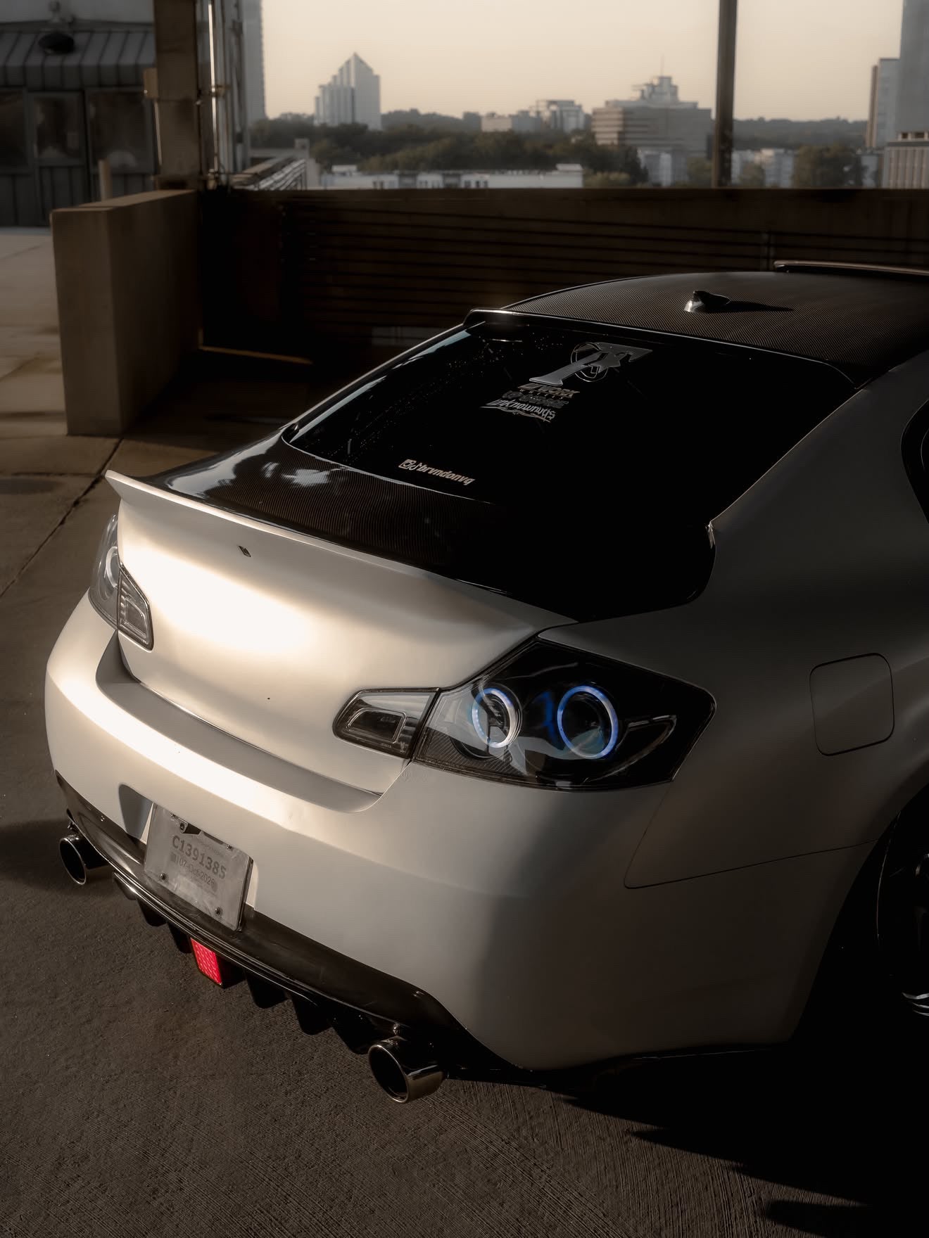 Infiniti G37 V36 G35 Q40 06-14 4dr Sedan Halo Tail Lights with Carbon Fiber RGB