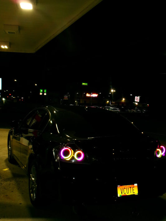 Infiniti G37 Sedan Halo Tail Lights – 2007-2013 Carbon Fiber RGB